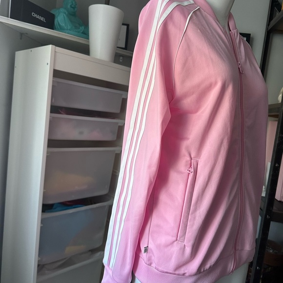 Adidas Pink Bomber Jacket Lightweight Casual - Picture 3 of 5